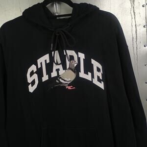 Staple Pigeon Dunk Black Hoodie Sweatshirt Embroidered Streetwear Pullover XL